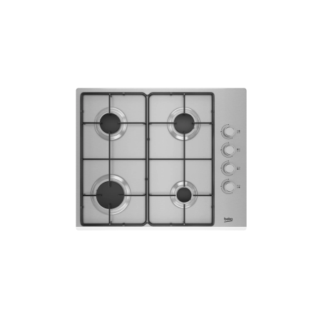 Beko Higg641C3Sx Piano Cottura 60Cm 4 Fuochi A Gas Inox