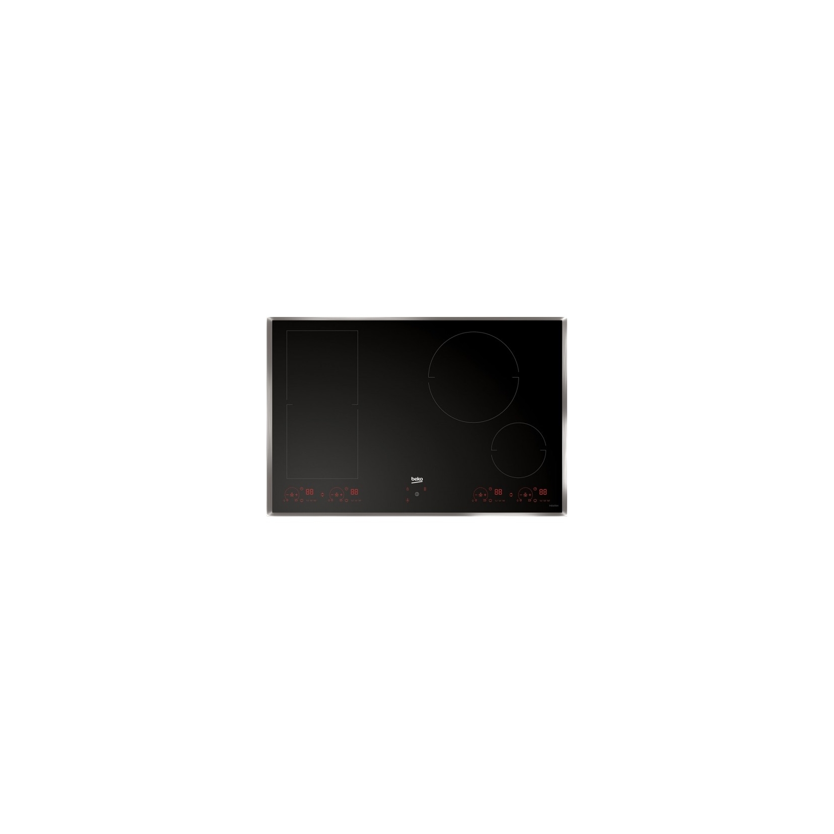 Beko Hii 84800 Fhtx Piano Cottura A Induzione 77Cm 4 Zone Cottura Colore Nero Con Cornice Inox - Hii84800Fhtx