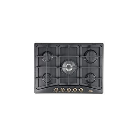 De Longhi Anf57Pro Piano Cottura Da Incasso 70Cm 5 Fuochi A Gas Griglie In Ghisa Antracite - Promo