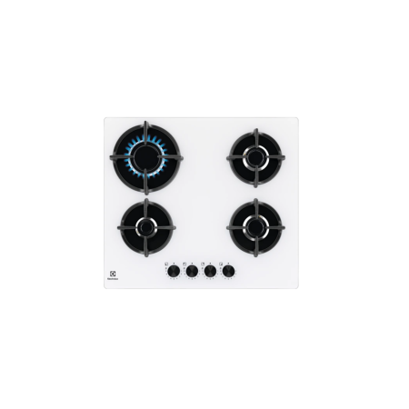 Electrolux Egg64272W Serie 600 On Glass Piano Cottura Da Incasso 60Cm 4 Fuochi A Gas Colore Bianco