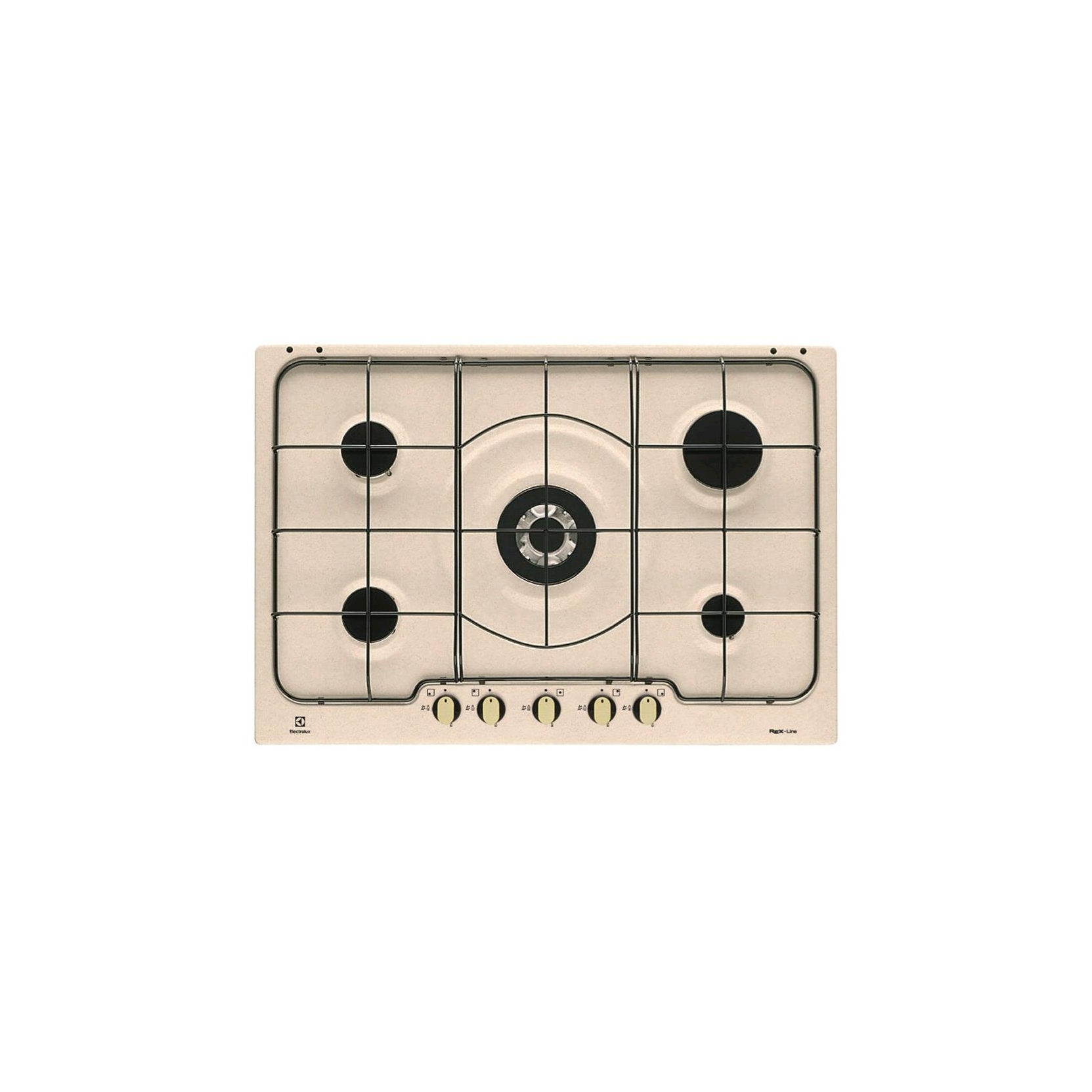 Electrolux Rgg7253Oon Piano Cottura Da Incasso 75Cm 5 Fuochi A Gas Tripla Corona Colore Sabbia