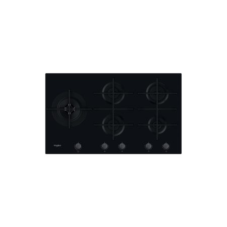 Whirlpool Gowl 958/Nb Piano Cottura 86 Cm 5 Fuochi A Gas Griglie In Ghisa In Vetro Nero - Gowl958Nb